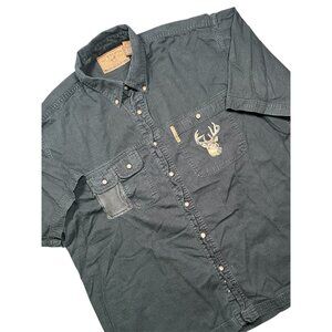 North River Men’s XL Deer Embroidery 3 Pocket Hunting Outdoor Button Down Shirt